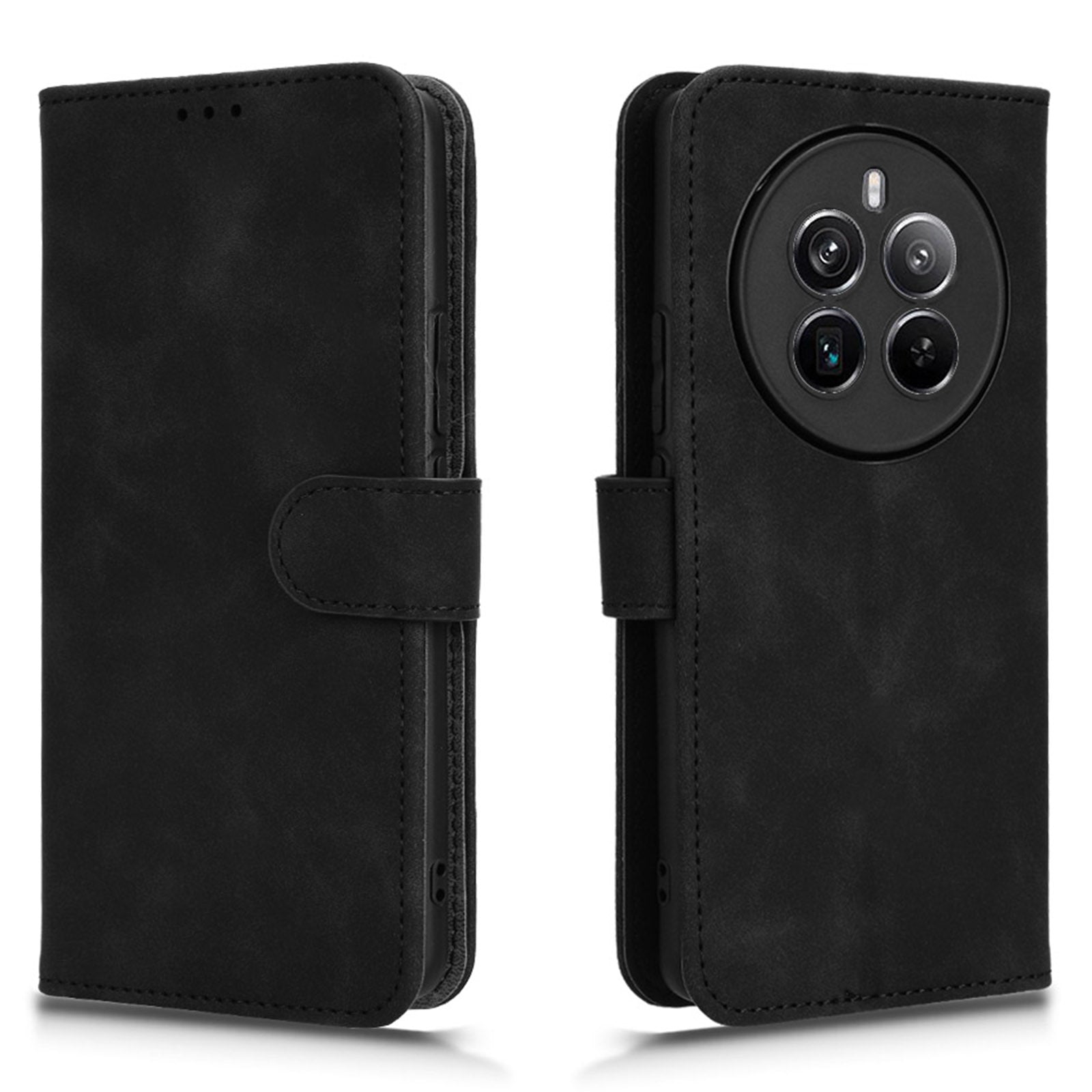 For Realme 12+ 5G Case Skin-touch Leather Wallet Phone Cover For Realme 12+ 5G Case Skin-touch Leather Wallet Phone Cover